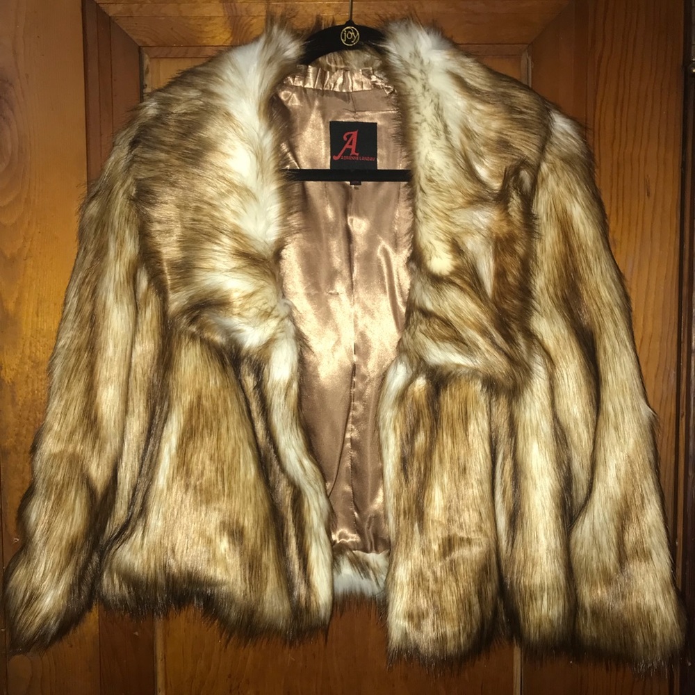 ADRIENNE LANDAU FAUX FUR FOX JACKET